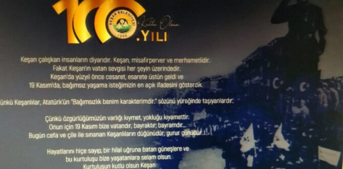 Helvacıoğlu, Keşan’ın düşman işgalinden kurtuluşunun 100. yılını kutladı